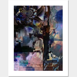 Digital abstract art. Glitch effect Posters and Art